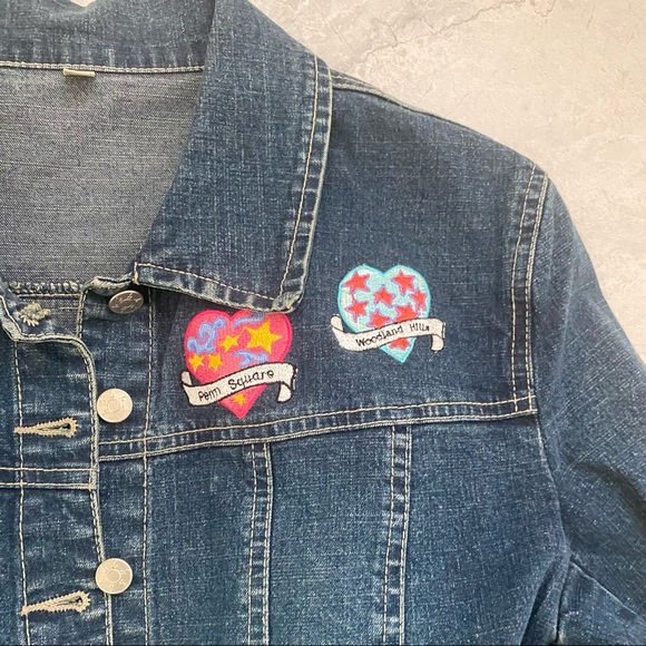 Brighton denim jacket Embroidered Heart Patch  M - Picture 3 of 5